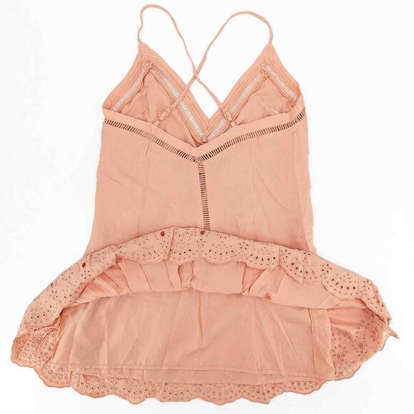 BB Dakota Karleen Eyelet Drop Waist Dress XS Pink - Picture 7 of 9